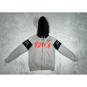 Fox Racing Sherpa Lined Full Zip‎ Hoodie Men's S Warm Comfort Gray Racing Fans